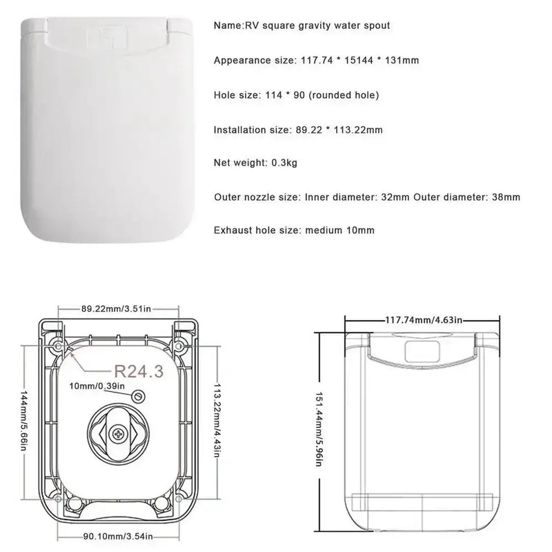 Habicare SS Lockable RV / Caravan Gravity Water Inlet Lockable RV / Caravan Gravity Water Inlet