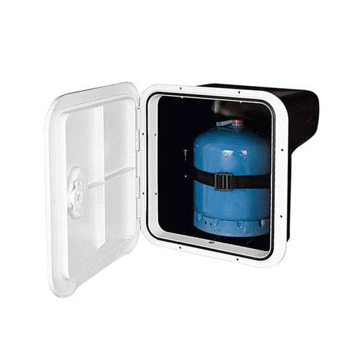 Absolute Marine LPG Box For 3kg Bottle Secure Compact Vented Locker With 180 Degree Hatch External Mount For Boats
