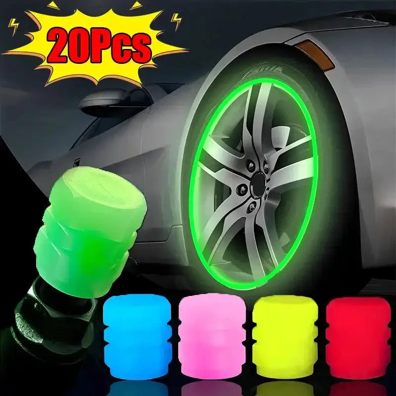 Habicare HBC Luminous Fluorescent Tire Valve Caps Luminous Fluorescent Tire Valve Caps