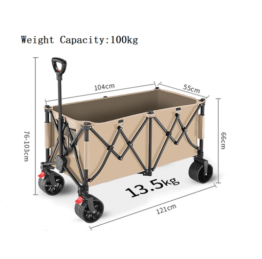 ECOTREK Heavy Duty Collapsible Trolley,Wagon Cart – Extra Large 260L, All-Terrain Wheels LJ1113 Heavy Duty Collapsible Trolley,Wagon Cart – Extra Large 260L, All-Terrain Wheels LJ1113