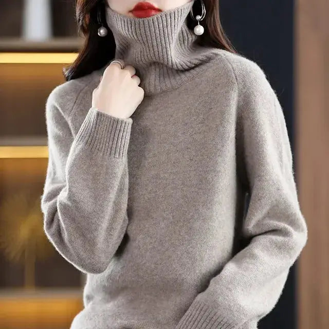 Women's 100% Merino Wool High Neck Sweater Top – view 20