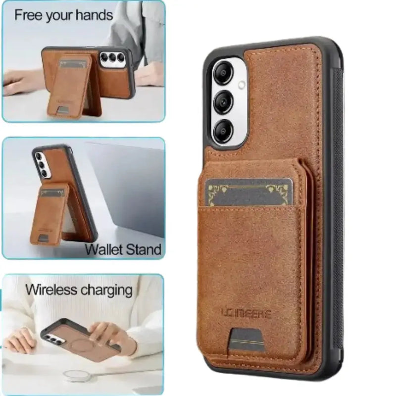 Habicare 9eight5 Leather Wallet Case for Samsung S/A Series (Brown) Leather Wallet Case for Samsung S/A Series (Brown)