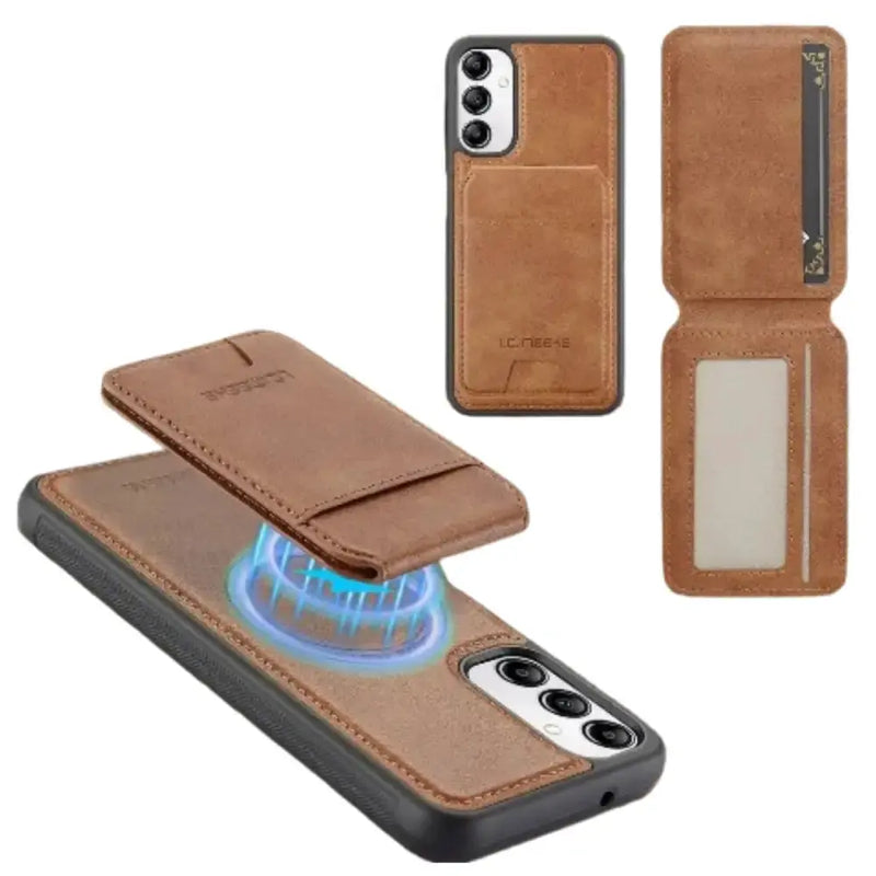 Habicare 9eight5 Leather Wallet Case for Samsung S/A Series (Brown) Leather Wallet Case for Samsung S/A Series (Brown)