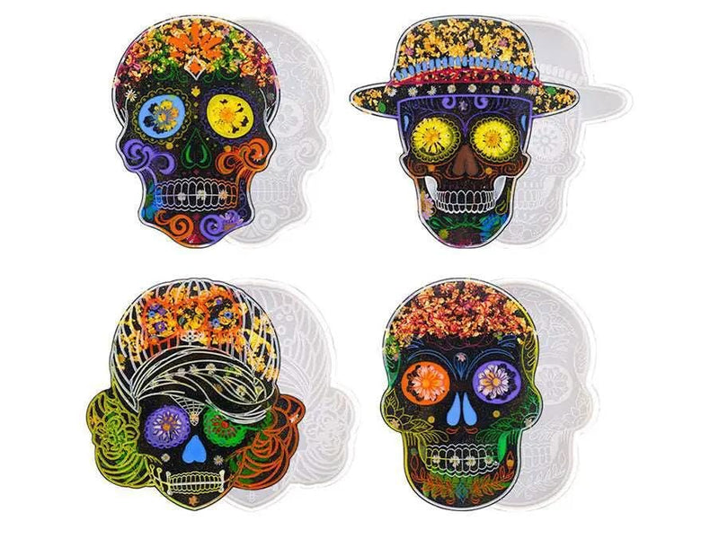 Resin Art NZ Moulds Coaster Moulds - Skull Coaster Moulds - Skull | NZ