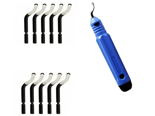 Deburring Tool with 10 Heavy Duty Deburring Blades, Precision Edge Burr Removal on Metal, 3D Printing Plastic – view 1
