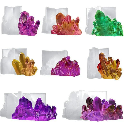 Crystal Moulds Silicone Growing Crystal Cluster Quartz Rock Mould for Polymer Clay, Fondant Cake Decoration – view 1