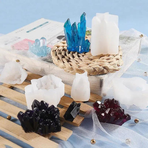 Crystal Moulds Silicone Growing Crystal Cluster Quartz Rock Mould for Polymer Clay, Fondant Cake Decoration – view 2