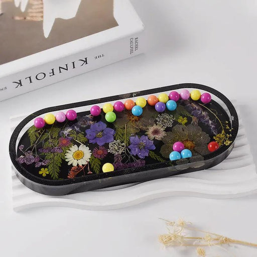 Plate Moulds - Large Tray Resin Mould, Craft Jewelry Making Tools Epoxy Mould Resin Mould Silicone Mould (Oval) – view 2