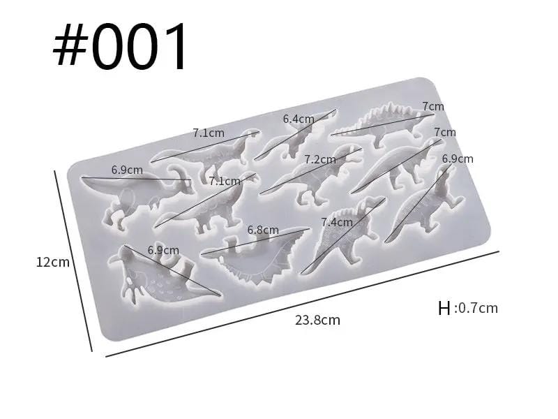 Resin Art NZ Moulds 2D Dragon / Dinosaur Moulds - One Set 2D Dragon / Dinosaur Moulds - One Set | NZ