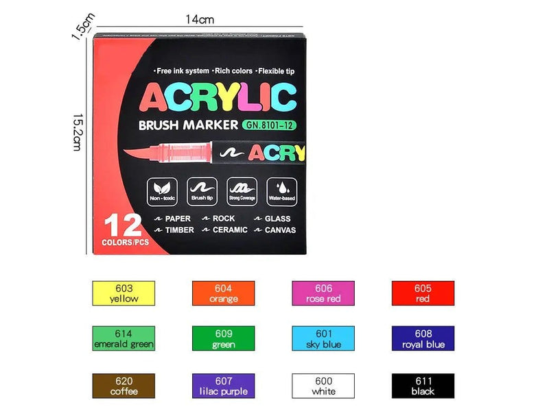 Resin Art NZ Art & Crafting Materials Acrylic Brush Markers Set Acrylic Brush Markers Set | NZ