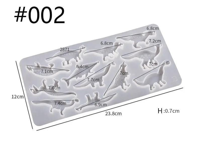 Resin Art NZ Moulds 2D Dragon / Dinosaur Moulds - One Set 2D Dragon / Dinosaur Moulds - One Set | NZ