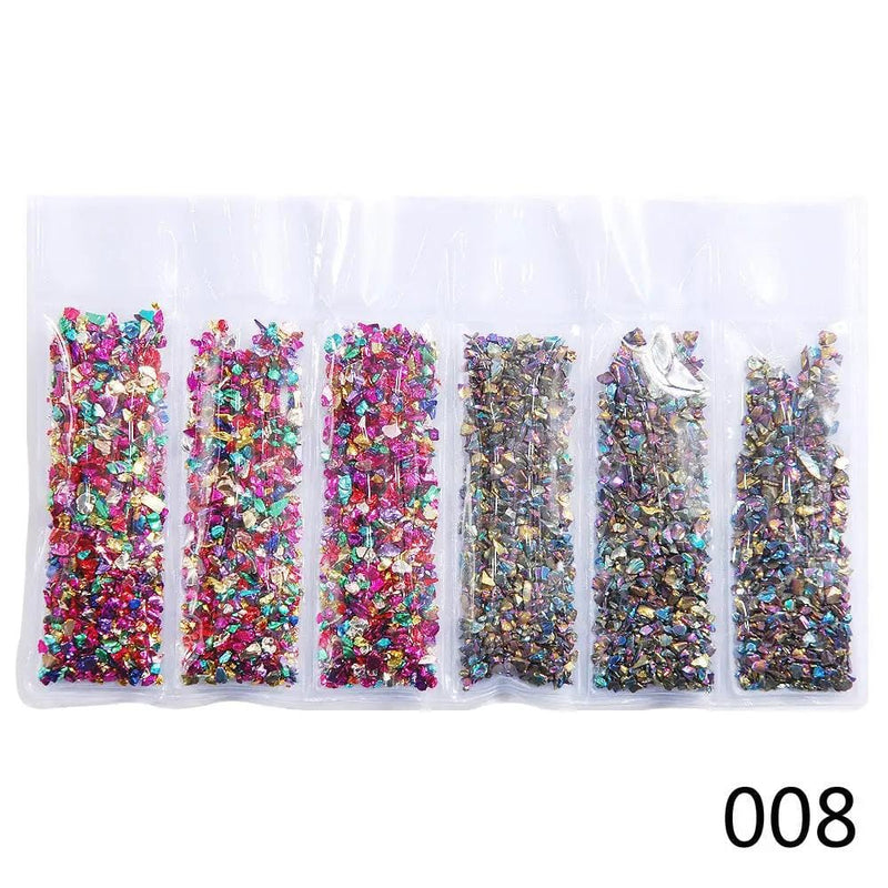 Resin Art NZ Shells Crushed Glass - 6 piece Set- Metallic Mix Crushed Glass - 6 piece Set- Metallic Mix | NZ