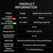 Habicare HBC Digital Moisture Meter Habicare FY8861 Digital Moisture Meter for Wood & Walls