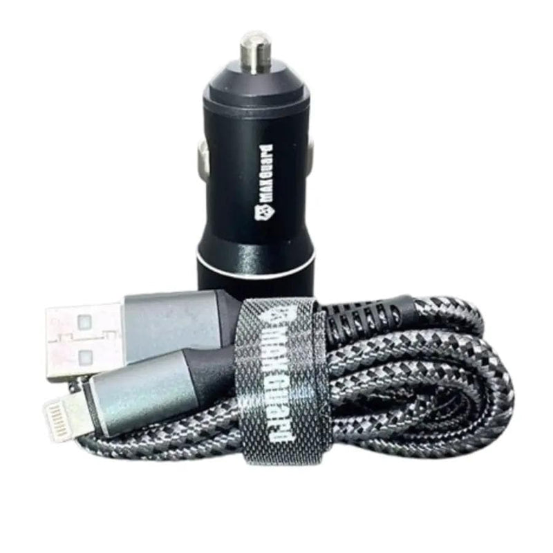 Maxguard 3.1A 2 USB car charger with USB-A to Lightning combo MC039L – view 1