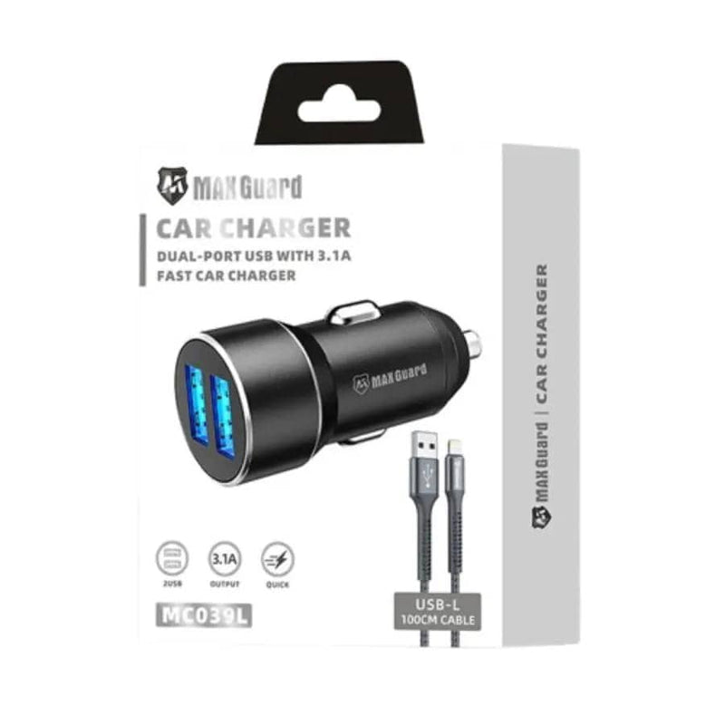 Maxguard 3.1A 2 USB car charger with USB-A to Lightning combo MC039L – view 3