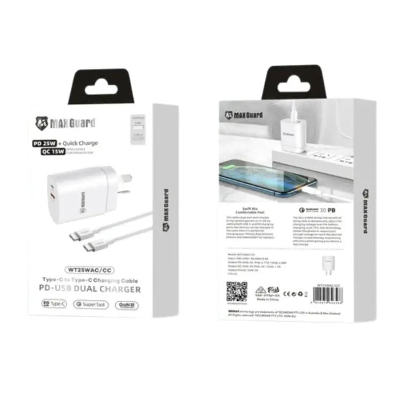 Maxguard PD 25W wall charger with Type-C to C combo WT25WAC/CC – view 5