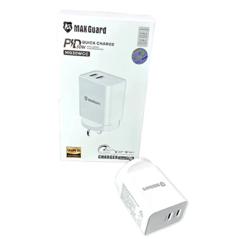 9eight5 Accessories Maxguard PD 30W GaN III Wall Charger MG30WCC Maxguard PD 30W GaN III Wall Charger MG30WCC