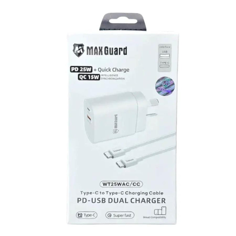 Maxguard Type C & USB Power Adapter Wall Plug (NZ / AUS), With Type C to Type C Cable – view 1