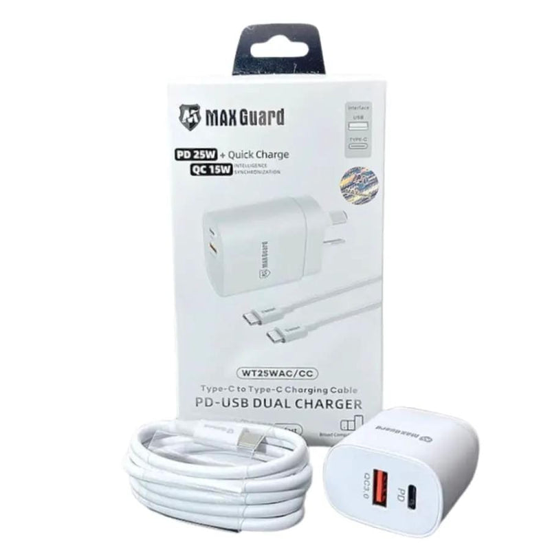 Maxguard Type C & USB Power Adapter Wall Plug (NZ / AUS), With Type C to Type C Cable – view 2
