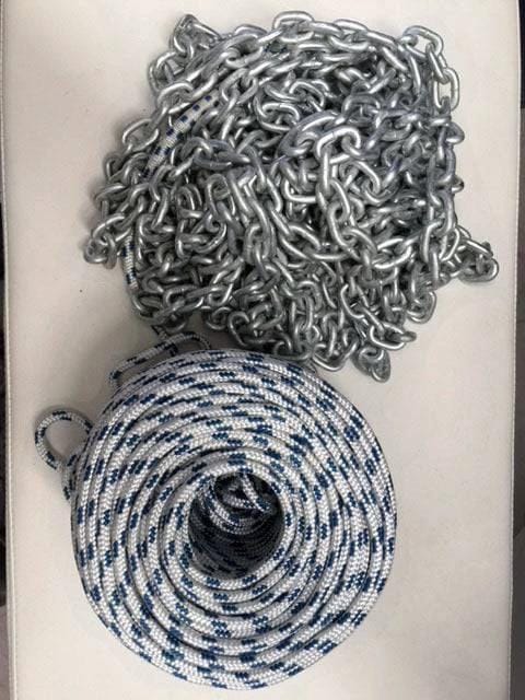 Absolute Marine Rope Chain Package 6mm High Performance Drum Winch Rope With Galvanised DIN 766 Chain For Boats