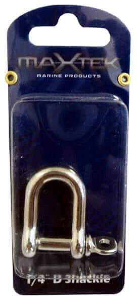 MaxTek Stainless Steel D Shackle 1/4 Inch Corrosion Resistant Compact Rigging Connector For Marine And Outdoor Use