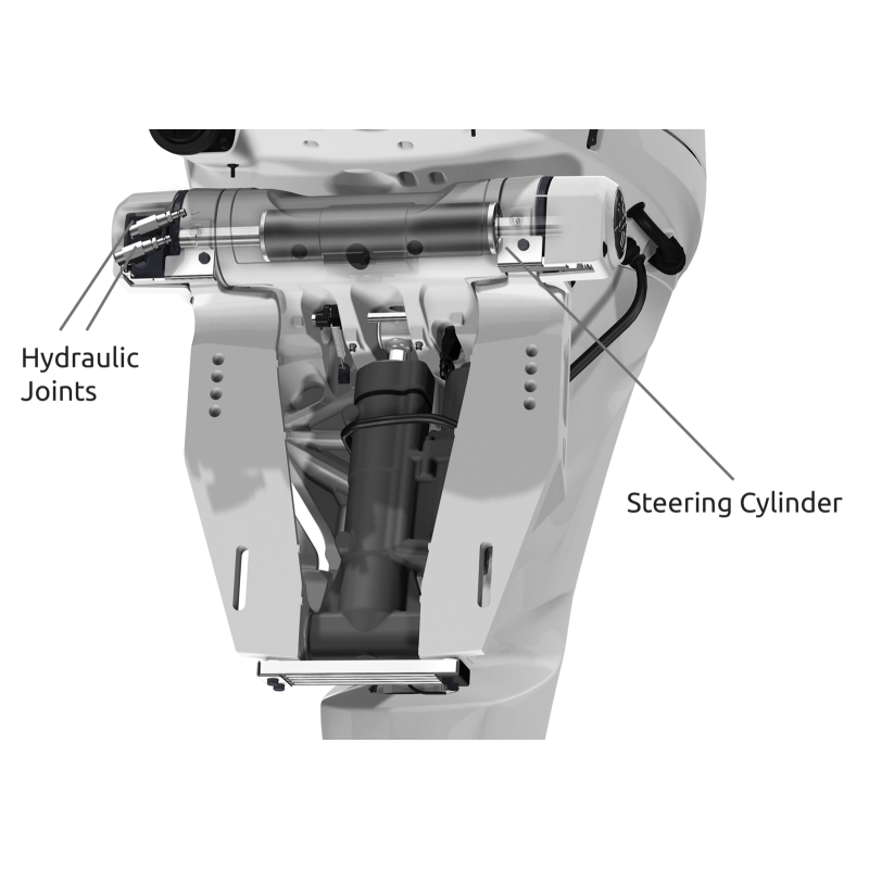 Maxtek Marine Yamaha steering kit parts showing Hydraulic Joints and Steering Cylinder for optimal performance.