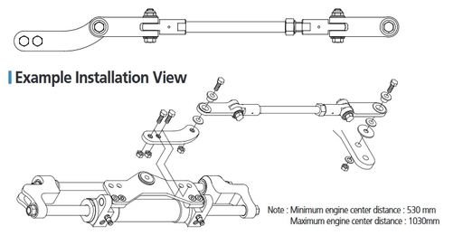 Maxtek Marine Hydraulic Steering Tiebar By Absolute Marine Precision Twin Outboard Sync With Single Helm Control