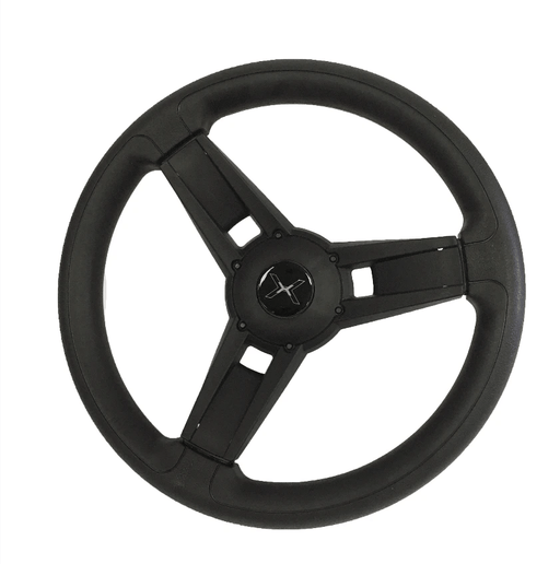 MaxTek Marine Steering Wheel 350mm Black Durable Saltwater Ready Helm Upgrade For Boat Owners Italian Made