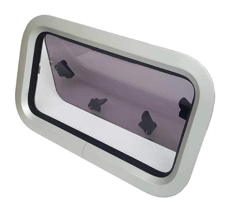 Alloy Porthole Window 450mm By 265mm Waterproof Marine Hatch With Four Latches Secure Seal