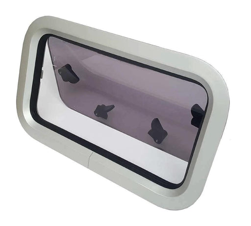 Alloy Porthole Window 450mm By 265mm Waterproof Marine Hatch With Four Latches Secure Seal
