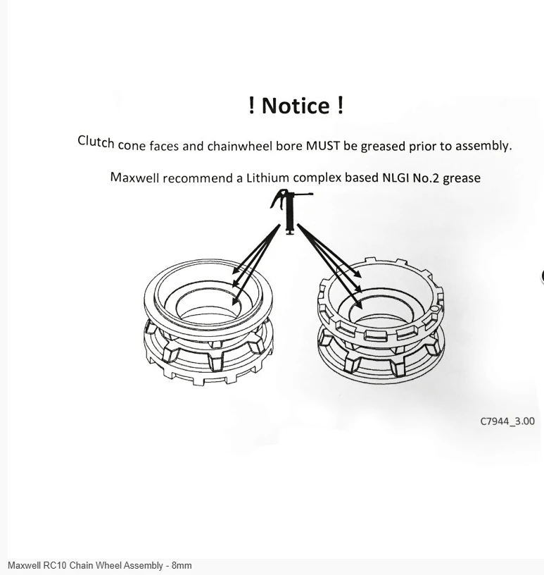 Maxwell RC10 Chain Wheel Assembly 8mm Genuine Replacement for RC10 Winch Precise Engagement and Smooth Payout – view 2