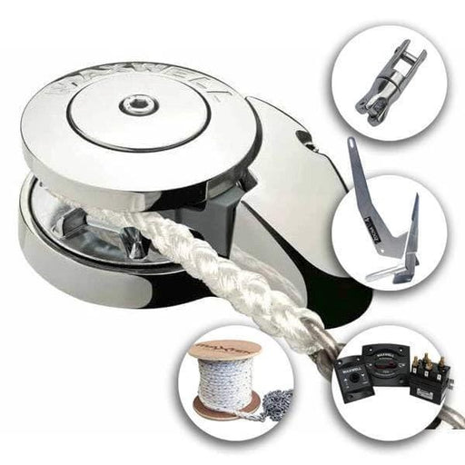 Maxwell RC6 Rocna Premium Anchoring Package for Boats - Reliable Windlass and Premium Rode