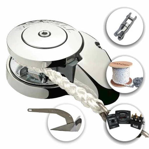 Maxwell RC6 Anchoring Set 100m Rope 15m Chain Swivel 6kg Maxset – view 1