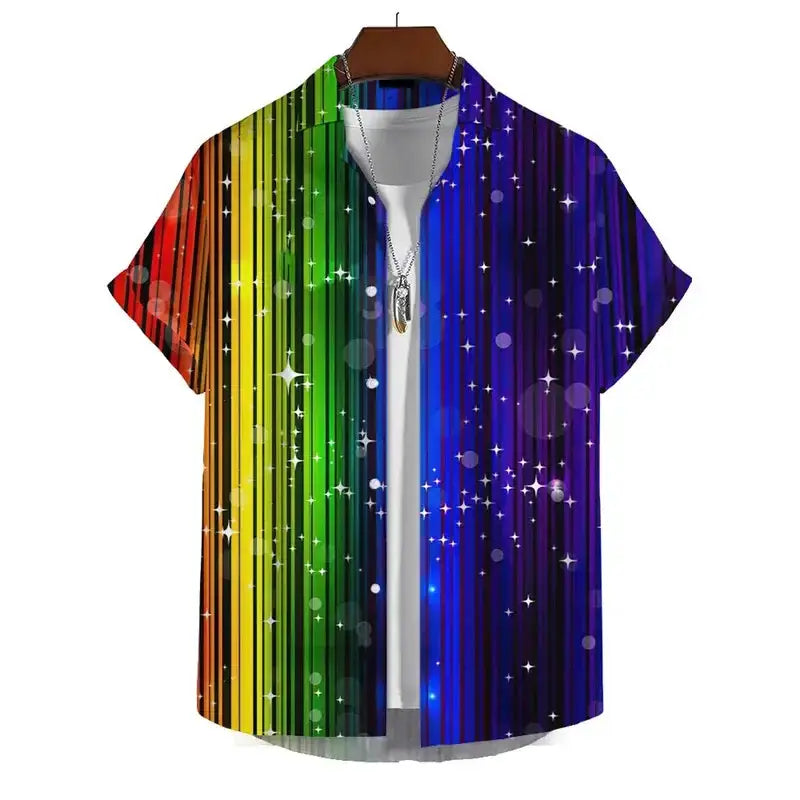Men’s 3D Print Rainbow Shirt (10 different designs available) – view 6