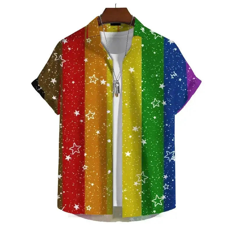 Men’s 3D Print Rainbow Shirt (10 different designs available) – view 1