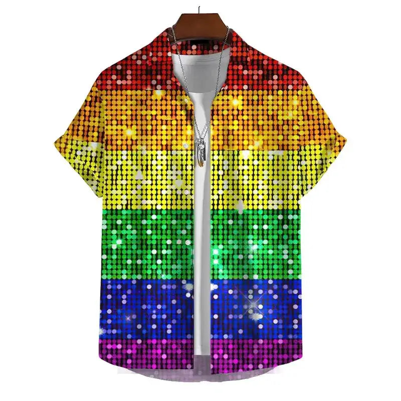 Men’s 3D Print Rainbow Shirt (10 different designs available) – view 4