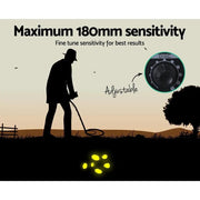 Metal Detector 180MM Deep Sensitive Waterproof Treasure Hunter Gold Digger Black – view 5