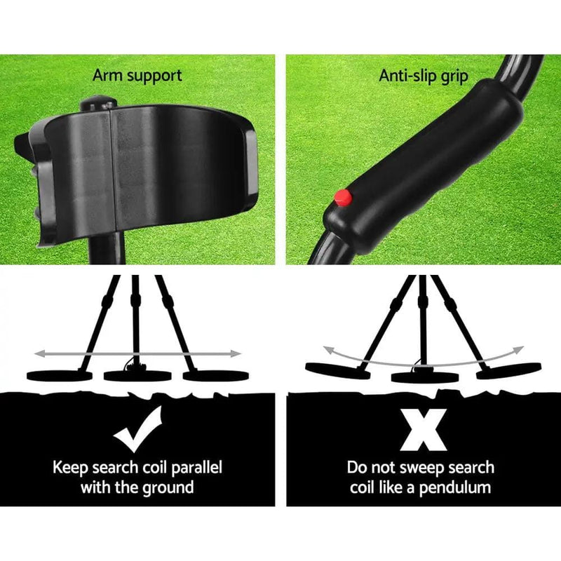 Metal Detector 180MM Deep Sensitive Waterproof Treasure Hunter Gold Digger Black – view 6