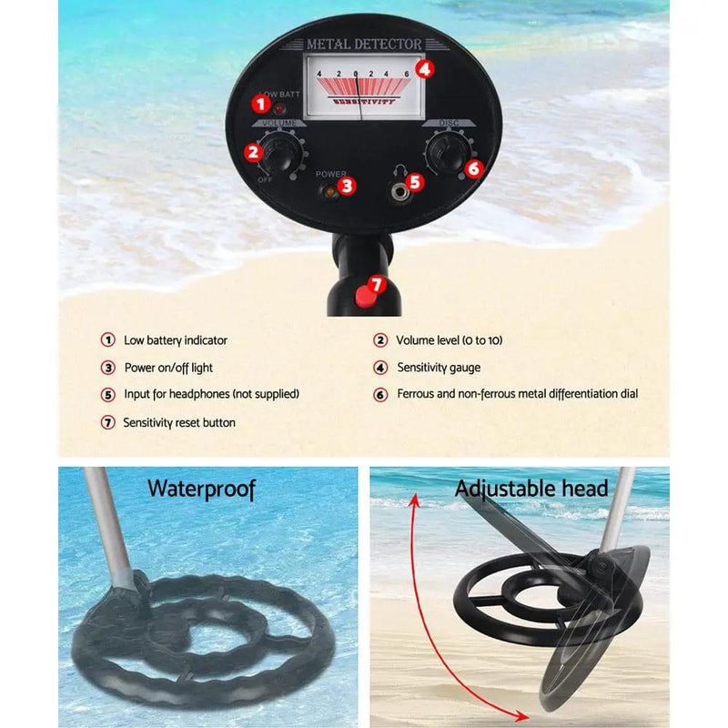 Metal Detector 180MM Deep Sensitive Waterproof Treasure Hunter Gold Digger Black – view 4