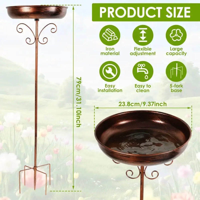 Habicare SS Metal Garden Bird Bath (3 designs available) Metal Garden Bird Bath (3 designs available)
