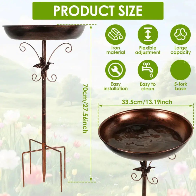 Habicare SS Metal Garden Bird Bath (3 designs available) Metal Garden Bird Bath (3 designs available)
