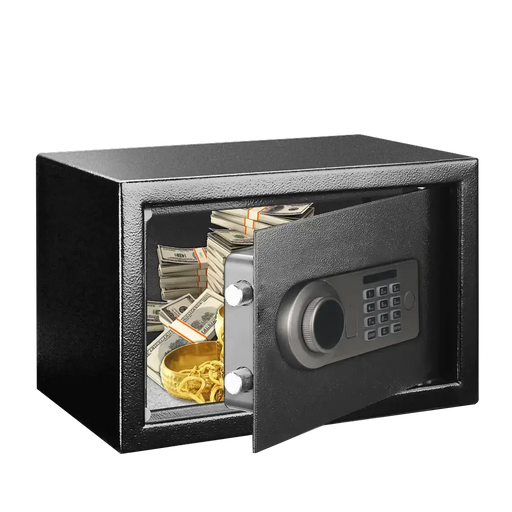Metal Storage Safe with Keypad Lock (available in Black & Khaki) – view 1