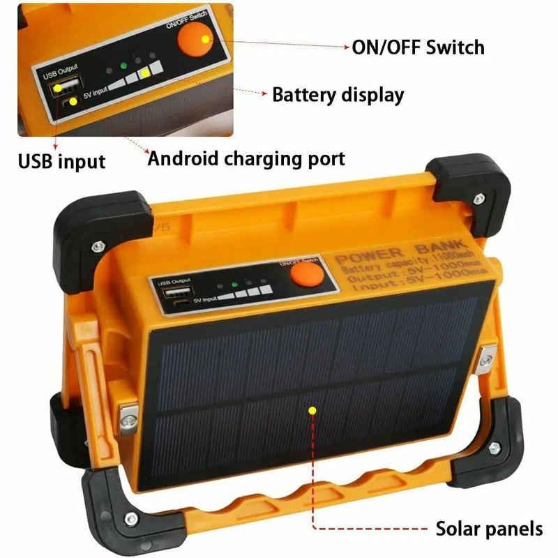 salelink.co.nz Unbranded Solar LED Work Light Flood Lamp Solar LED Work Light Flood Lamp | Action Outdoors NZ