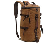 50L Canvas Hiking Backpack - Retro Style Travel Rucksack with Leather Accents | Men's Outdoor Pack – view 3