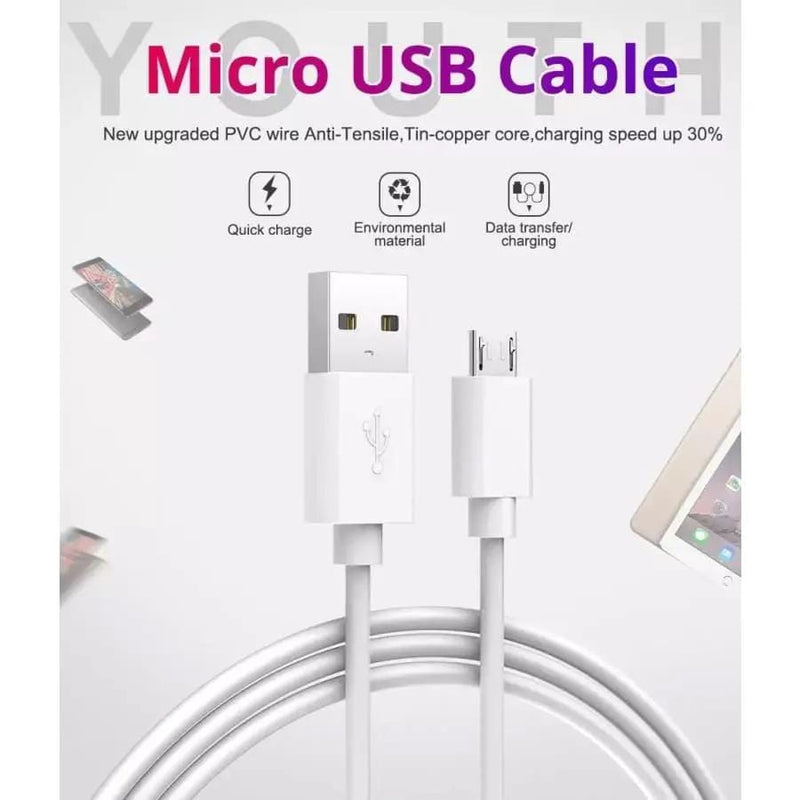 9eight5 Electronics Accessories Micro USB Cable - 25cm (White) Micro USB Cable - 25cm (White)