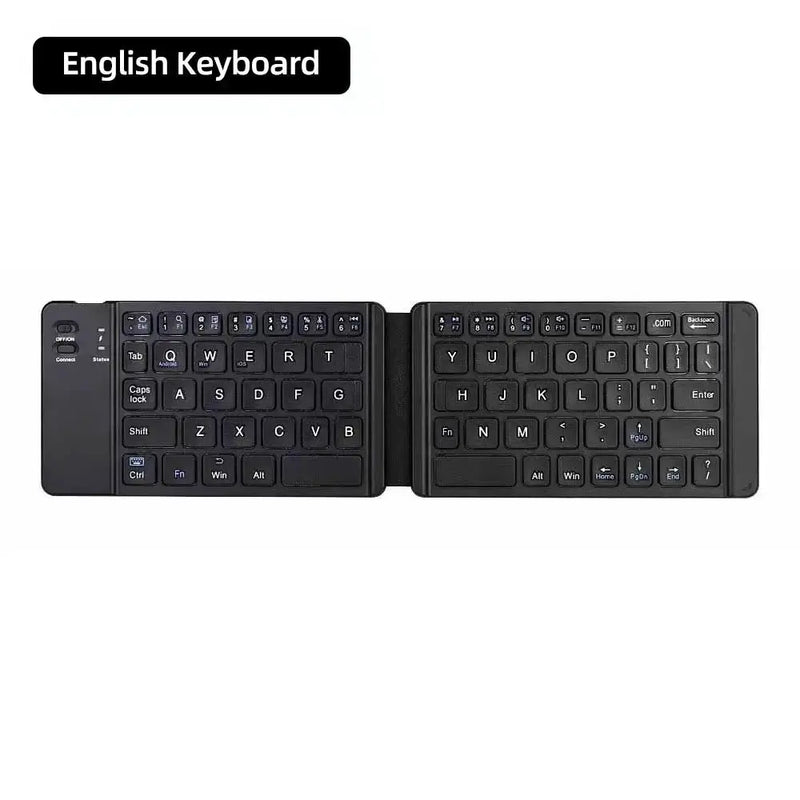 Habicare Mini Foldable Bluetooth Keyboard with Touchpad, Rechargeable Wireless Ultra-Slim Pocket Keyboard for Tablet & Laptop Mini Foldable Bluetooth Keyboard with Touchpad, Rechargeable Wireless Ultra-Slim Pocket Keyboard for Tablet & Laptop