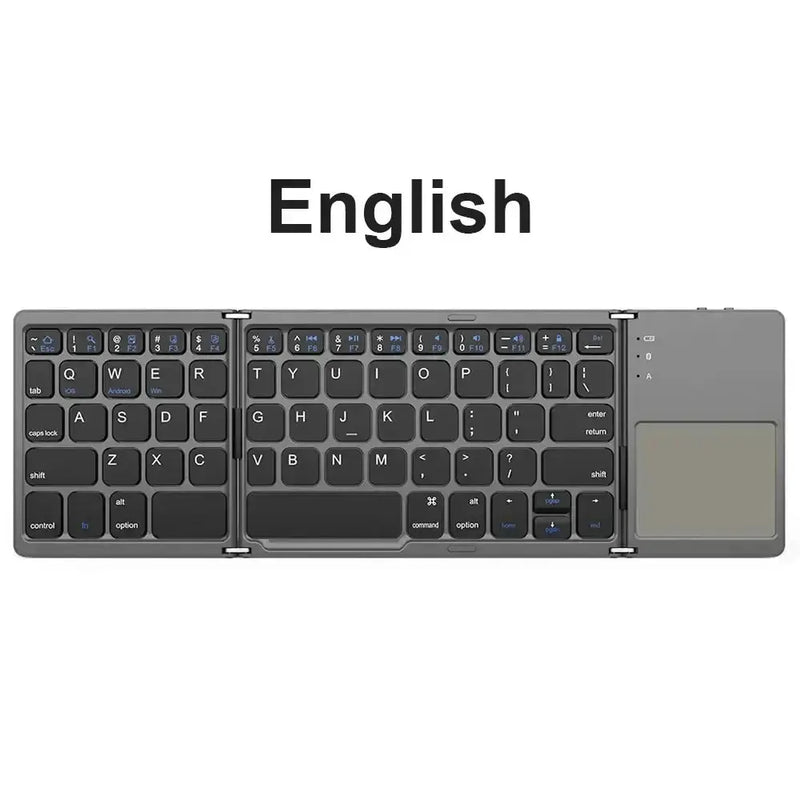 Habicare Mini Foldable Bluetooth Keyboard with Touchpad, Rechargeable Wireless Ultra-Slim Pocket Keyboard for Tablet & Laptop Mini Foldable Bluetooth Keyboard with Touchpad, Rechargeable Wireless Ultra-Slim Pocket Keyboard for Tablet & Laptop