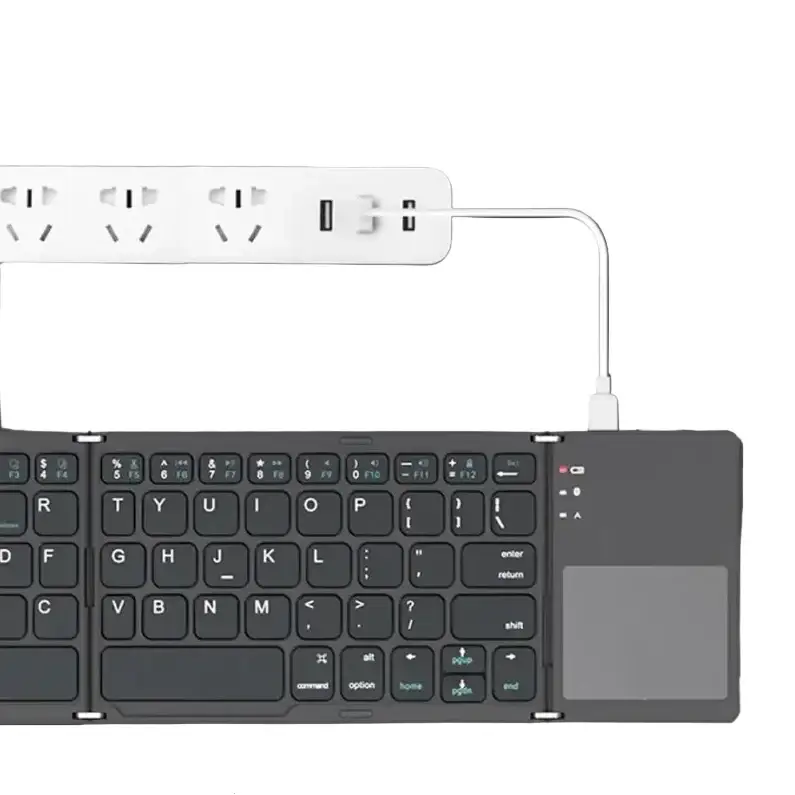Habicare Mini Foldable Bluetooth Keyboard with Touchpad, Rechargeable Wireless Ultra-Slim Pocket Keyboard for Tablet & Laptop Mini Foldable Bluetooth Keyboard with Touchpad, Rechargeable Wireless Ultra-Slim Pocket Keyboard for Tablet & Laptop