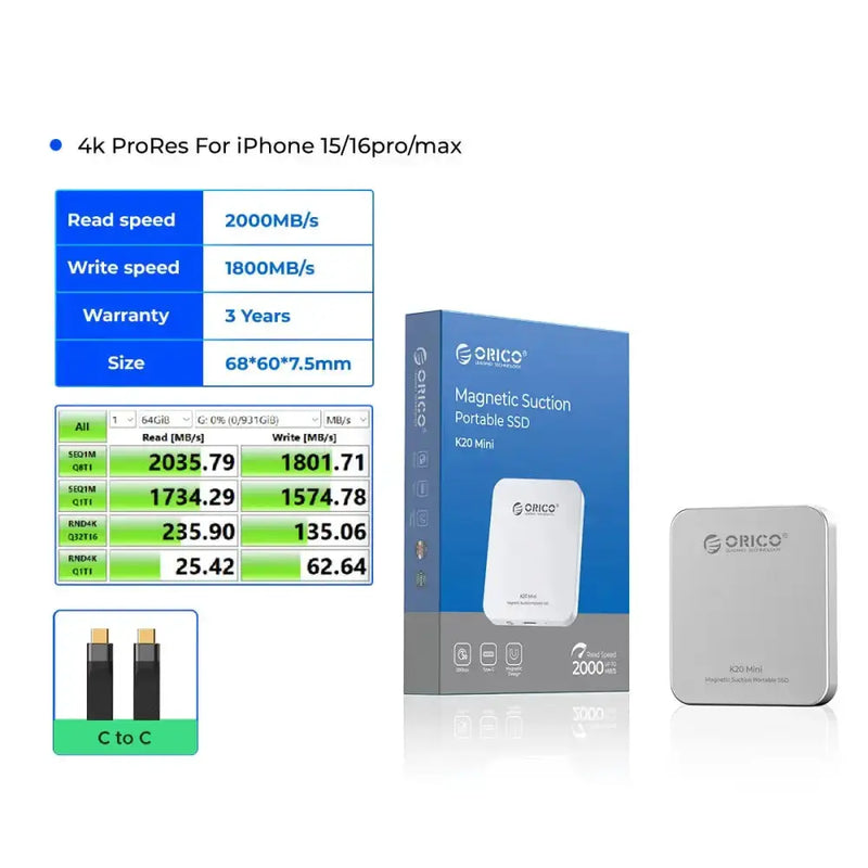 Mini Magnetic External SSD 2000MB/s (2 colours available) – view 6