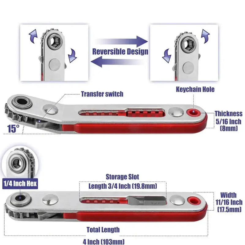 Mini Two-Way Ratchet Screwdriver – Flat/Hex Head (3 type of sets available) – view 13
